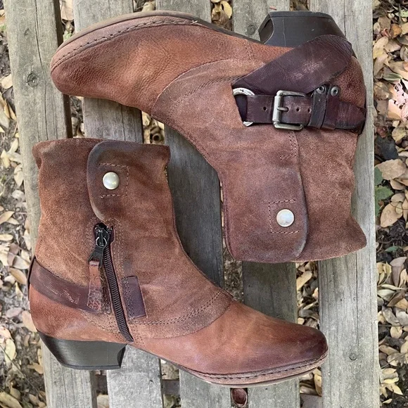 MIZ MOOZ Brown Leather/Suede Ankle Boots SZ 8.5 - Picture 7 of 8